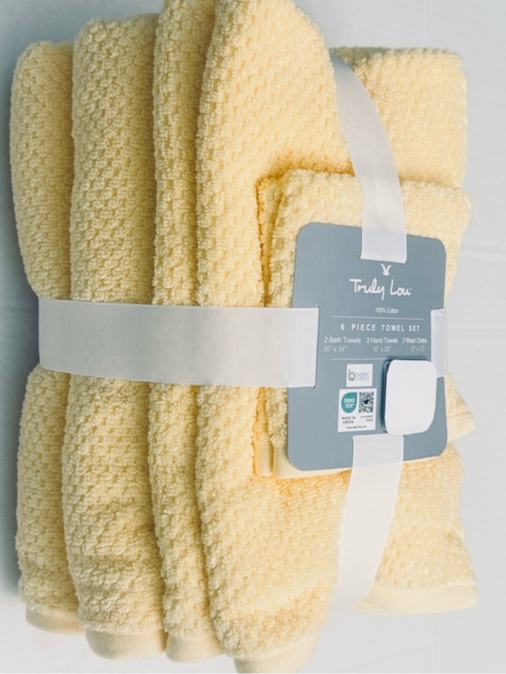 6pc TRULY LOU 100% Cotton Bath Towel Set - Daffodil20
